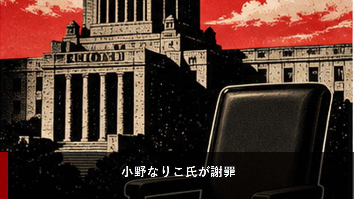 議員が公の場で謝罪するイメージ