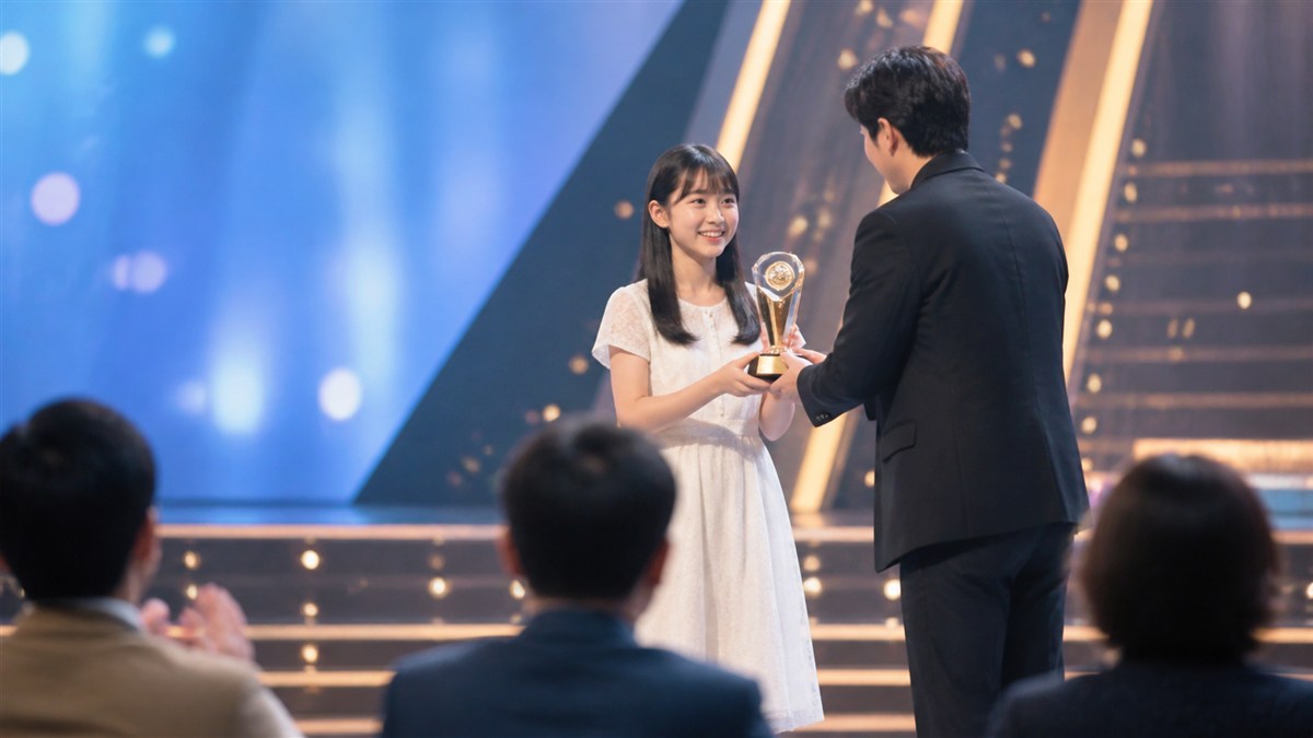 若手女優オーディションの受賞場面を表す匿名イメージ